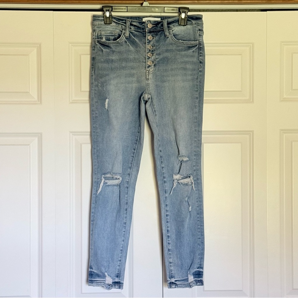 Vervet Los Angeles Distressed Button Fly Skinny Jeans Size 29